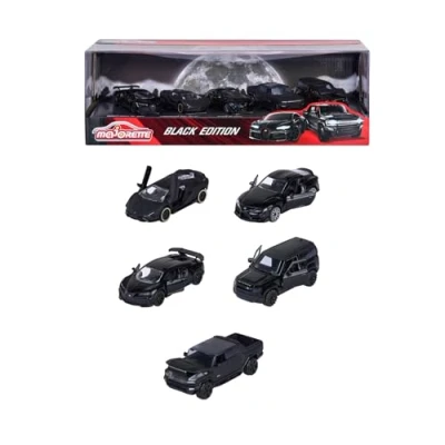 Imagen de Majorette Black Edition 5Pcs Giftpack Estuche de 5 vehciules Metal Reproducciones Originales Funciones Juego 212053191