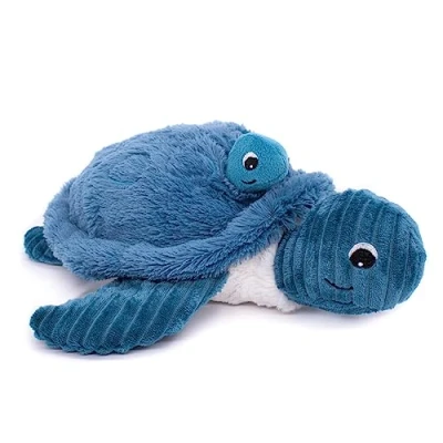 Imagen de Les Déglingos PTIPOTOS by Salvenou Tortuga Mamá/Bebe Azul Peluche bebé Totalmente Dulce Idea de Regalo Nacimiento 29 cm,