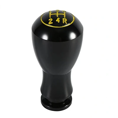 Imagen de VGEBY Pomo palanca de cambios universal coche caja automática/manual 5 cambio velocidad aleación aluminio (color negro)
