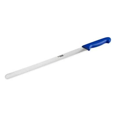Imagen de Thermohauser Cuchillo de repostería (acero inoxidable, filo ondulado unilateral, mango plástico azul, hoja 36 cm)
