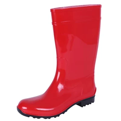 Imagen de Lemigo Ilse Botas de Agua para Mujer Lluvia Femeninas Goma PVC Color Rojo Calzado Impermeable Cómodo Sólido 37 EU 4,5