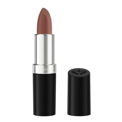 Imagen de Rimmel Lápiz labial de acabado duradero 90&#039;s Baby, satinado cremoso, larga duración 8 horas, fórmula cómoda, pigmento rico