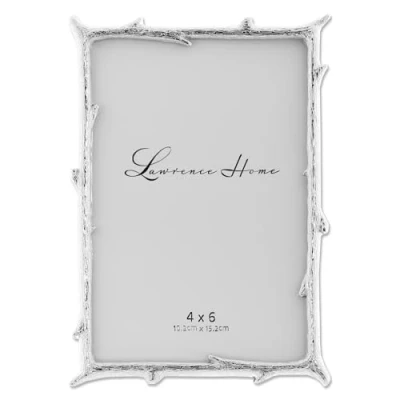 Imagen de Lawrence Frames 712646 Marco de fotos metal plateado con diseño rama natural 4 x 6