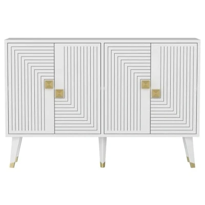 Imagen de Aparador diseño Karat 120cm Blanco y oro Menzzo