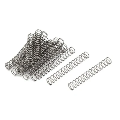 Imagen de sourcing map 0,6mm x 7mm 50mm 304 Inoxidable Acero Compresión Resorte Plateado Tono 20Uds