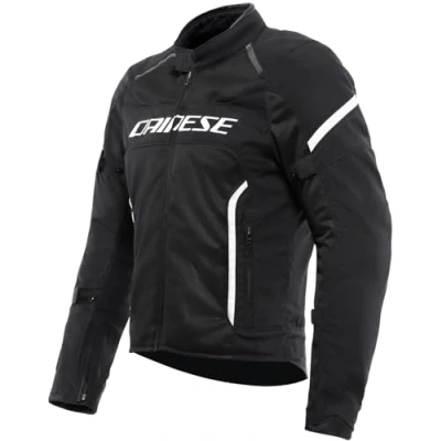 Imagen de Dainese Air Frame 3 Tex Jacket, Chaqueta de Moto Verano, con Forro Cortavientos, Hombre, Negro/Negro/Blanco, 46