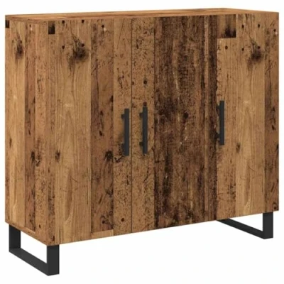 Imagen de vidaXL Aparador Rústico De Madera Recuperada con Almacenamiento Acabado Envejecido Y Amplio Espacio para Comedor Sala Estar 120Cm Largo Montaje Requerido Gabinete Buffet Muebles Vintage