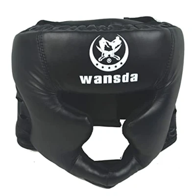 Imagen de Casco para Boxeo MMA Protector Cabeza Cuero PU Essential Boxing Kickboxing Head Gear, Kickboxing, Sparring, Artes Marciales, Karate A/v