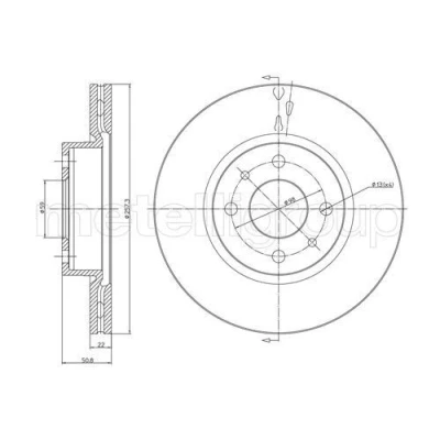 Imagen de METELLI 23 0240 Disco de freno 257,1 22,0 4 59,0 ventilado LANCIA: Thema Berlina, ALFA ROMEO: 164