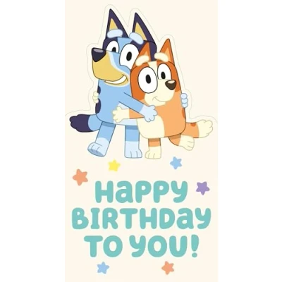 Imagen de Danilo Promotions LTD Bluey tarjeta de cumpleaños, cumpleaños para niños, feliz azul, amigo