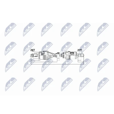 Imagen de NTY NPW HD 014 Árbol de transmisión Eje delantero, izquierda