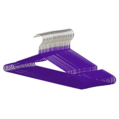 Imagen de COM FORT HOUSE Percha Metal Color Morado Antideslizantes y Resistentes Perchas para Ropa Ideal Chaquetas, Pantalones o Blusas 24 Unidades