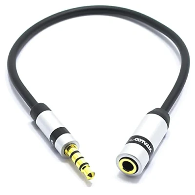Imagen de VITALCO TRS a TRRS Adaptador Audio de Micrófono Cable Mini Jack 3.5 Hembra 4 Pines 3.5mm Macho