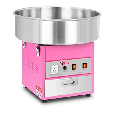 Imagen de Royal Catering Máquina De Algodón Azúcar RCZK 1200 W (1200 W, Ø 52 cm, 1 unidad por minuto, Control separado del termostato y la rotación, x 50 cm) Rosa
