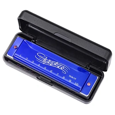Imagen de Blues Harmonica In C Key 10 Agujeros Arp armónica diatónica 20 tonos, boca, órgano, para adultos, niños, principiantes, ABS