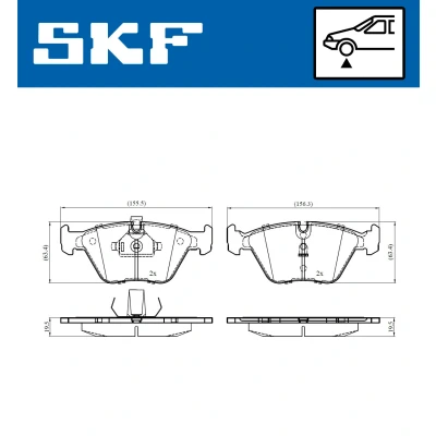 Imagen de SKF VKBP 80548 Juego de pastillas freno preparado para indicador desgaste BMW: 3 Coupé