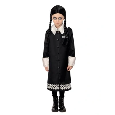 Imagen de Smiffys Disfraz de Miércoles, Addams Family, Vestido y peluca