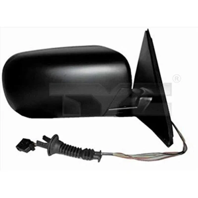 Imagen de espejo retrovisor Tyc 303 0029 derecha negro asférico, calefactable, abatible eléctricamente, con memoria, tintado en azul, para ajuste elect.