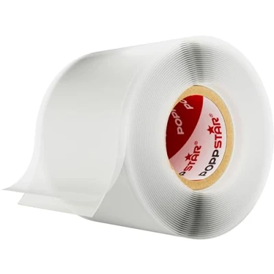 Imagen de POPPSTAR cinta de silicona autofusión, 1 x 3 m, ideal como reparación, aislante y sellado (estanca, hermetica), 38mm ancho, color transparente