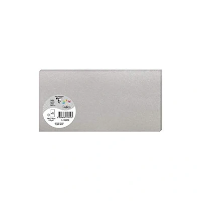 Imagen de Clairefontaine 11589C Un paquet de 25 cartes Pollen 10,6x21,3 cm 210g, Argent