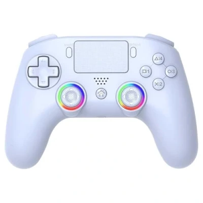 Imagen de Subsonic Mando inalámbrico para PS5 con paletas y LED programables, vibración función táctil blanco