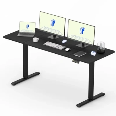 Imagen de FLEXISPOT Escritorio de Pie con Tablero (Negro,180x60cm), Standing Desk, Elevable Eléctrico Ordenador Mesa Gaming Ajustable en Altura Memoria Automática Inteligente