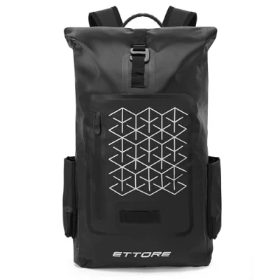 Imagen de Ettore Mochila de Ciclismo 100% Impermeable Dry Bag Roll Top Negra Echo Pensativo 30L