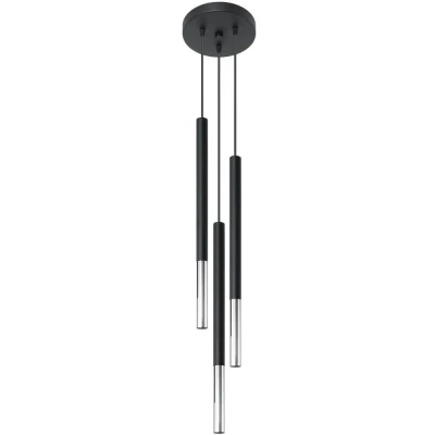 Imagen de SOLLUX lighting lampada a sospensione MOZAIKA 3P nero/cromo L: 20, B: 8, H: 100, G9, regolabile
