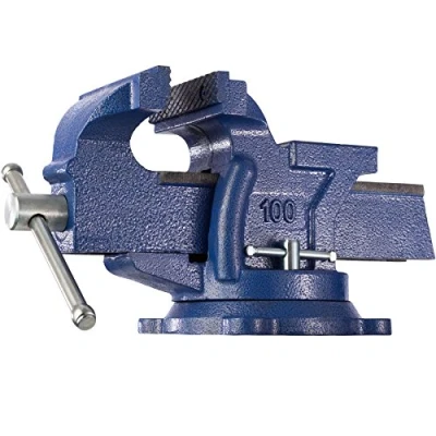 Imagen de tectake® tornillo de banco, hierro fundido con yunque, base giratoria 360, ideal para banco trabajo, herramientas taller, torno herramienta yunque herrero 27 x 10 15 cm