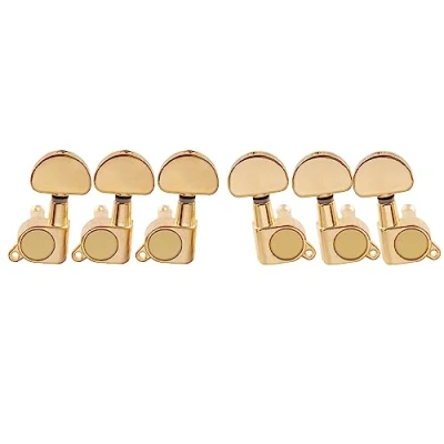 Imagen de Musiclily 3L3R Guitarra Clavijas de Afinación Clavijero Repuesto para Eléctrica Acústica, Botón Media Luna Dorado