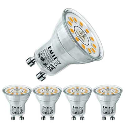 Imagen de EACLL Bombillas LED GU10 3000K Blanco Cálido 3.5W Fuente de Luz 450 Lúmenes Equivalente 50W Halógena. AC 230V Sin Parpadeo Focos, 120 Spotlight, Lámpara Reflectora no Regulable, Pack 2