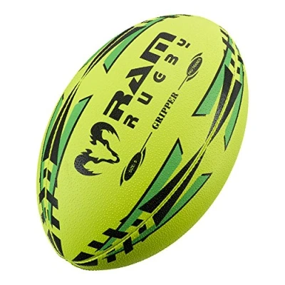 Imagen de Ram rugby Gripper formación pelota de Fluoro amarillo y verde, 5