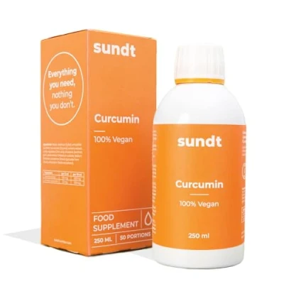 Imagen de Curcumina liposomal líquida como antioxidante natural contra la inflamación Frasco de 250 ml 50 aplicaciones Vegano y sin OGM Hecho en UE Sundt Nutrition® Suplemento alimenticio