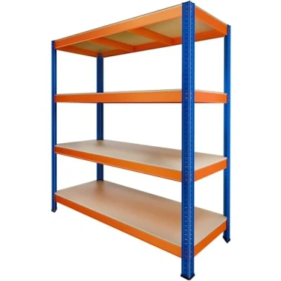 Imagen de MASKO® estantería para cargas pesadas, 180 x 160 60 cm, soporta 1200 kg, 4 estantes ajustables, tablero de fibra densidad media, metal, taller, estructura acero,