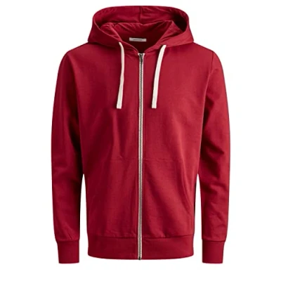 Imagen de Jack &amp; Jones Jjeholmen Sweat Zip Hood Noos Sudadera con Capucha, Rojo (Rio Red), M para Hombre