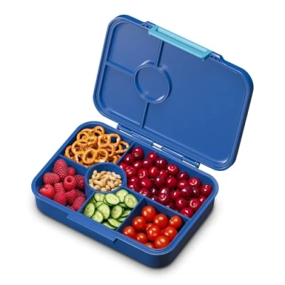 Imagen de Schmatzfatz fiambrera compartimentos para niños, bento box, a prueba de fugas, tritán sin BPA, apta lavavajillas, 4 6 compartimentos, modular, azul marino