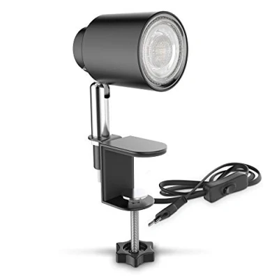 Imagen de B.K.Licht lámpara de pinza LED mesa con bombilla 5W GU10 lectura negro 14,6 cm