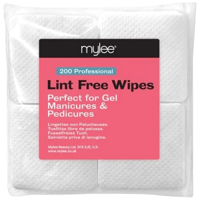 Imagen de Mylee Toallitas de uñas sin pelusa x200, almohadillas suaves y absorbentes para manicura pedicura, eliminar, preparar, limpiar refiniar esmalte gel, uso profesional doméstico