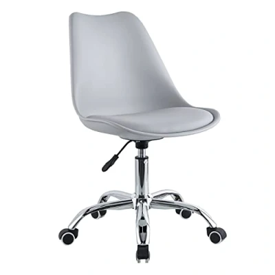 Imagen de BRIGROS La voglia di fare WeHome Silla de Oficina Moderna Habitaciones niños, Sala Estudio, Espera con Asiento Piel sintética (Gris)