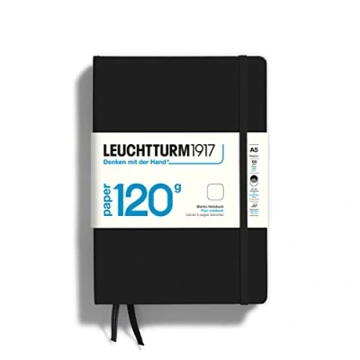 Imagen de LEUCHTTURM1917 364424 Libreta de notas Medium (A5), EDITION 120, Tapas duras, 203 páginas numeradas, Negro, Lisa