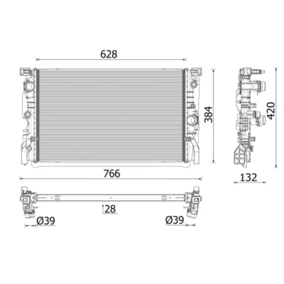 Imagen de Radiador, refrigeración del motor BEHR MAHLE CR 2635 000P