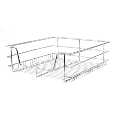 Imagen de KuKoo 2 Cestos Metálicos Extraíbles de Cocina para Muebles Armarios 60cm Ancho Cajón Telescópico Cierre Suave Cestas Almacenaje Almacenamiento Organizadores Capacidad 15 20kg por Cesta