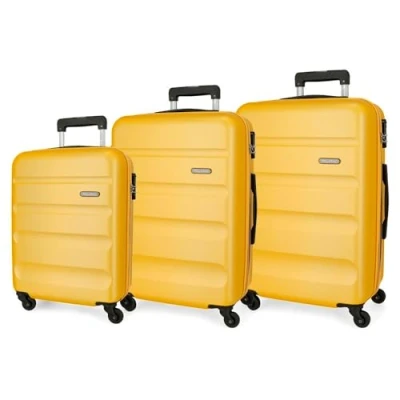 Imagen de Roll Road Flex Juego de Maletas Ocre 55/65/75 cms Rígida ABS Cierre combinación Lateral 182L 9,5 kgs 4 Ruedas
