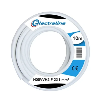Imagen de Electraline 10961 h05vvh2 f cavo, sezione 2x1 mm, lunghezza 10 m, bianco