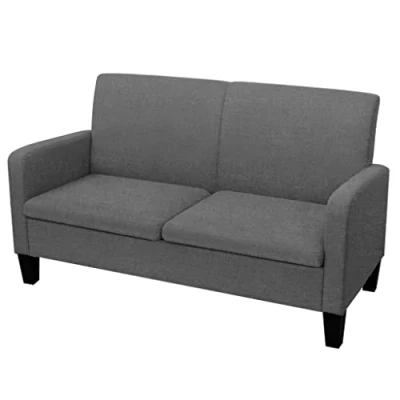 Imagen de vidaXL Sofá 2 Plazas Tela 135x65x76 cm Gris Oscuro Asiento Silla Sillón Mueble