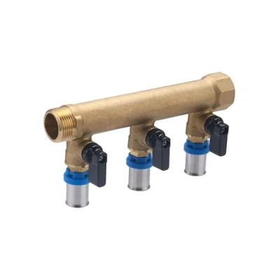 Imagen de Colector Macho Hembra 3/4 3 salidas multicapa a prensar Ø16 en válvulas QUICK PLOMBERIE