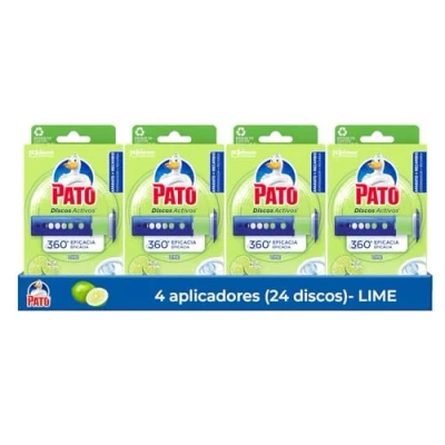 Imagen de Pato Discos Activos WC Lima para Inodoro, Limpia y Perfuma, Packs de 4 Unidades, Aplicadores + Recambios