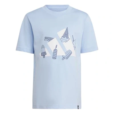 Imagen de adidas Unisex niños Lounge Ice Graphic T Shirt, Glow Blue, 5 6 Years