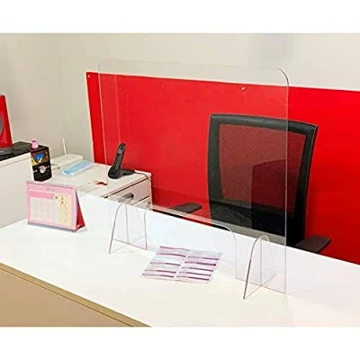 Imagen de Mampara de protección con Ventana Mostrador, oficina, comercio, restaurante Metacrilato transparente 65x60cm