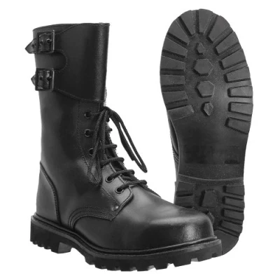 Imagen de MIL TEC Botas de combate francés piel real con cordones, negro, 43